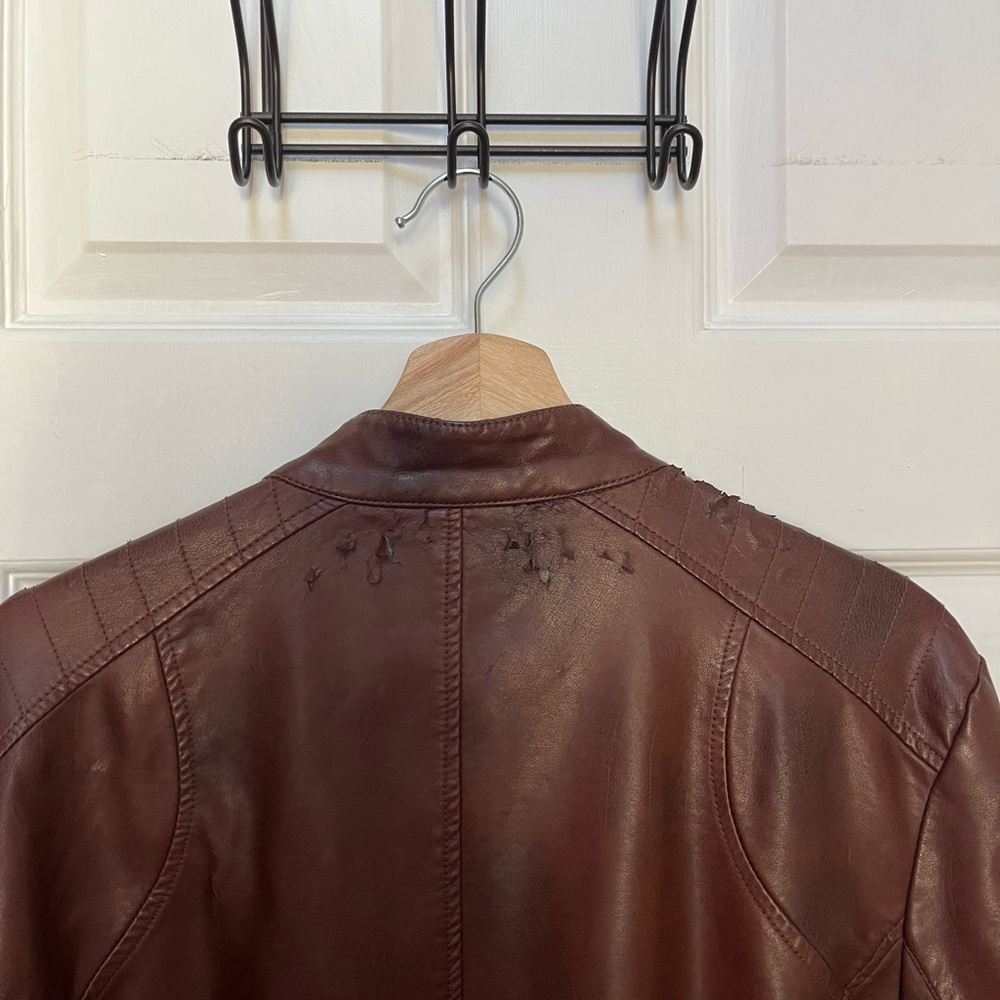 Bernardo Brown Leather Jacket Classic Streamlined Design - Picture 5 of 5